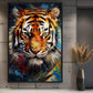 Colorful Tiger Modern Art Framed Canvas