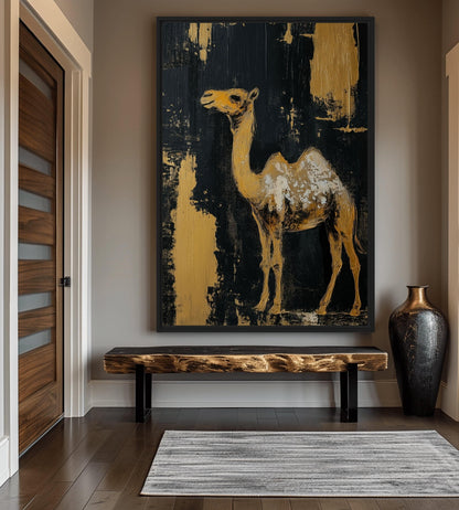 Camel Modern Art Framed Canvas