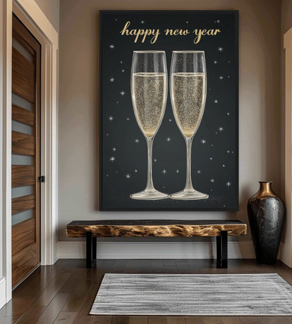 Happy New Year Art Framed Canvas - PaintFu