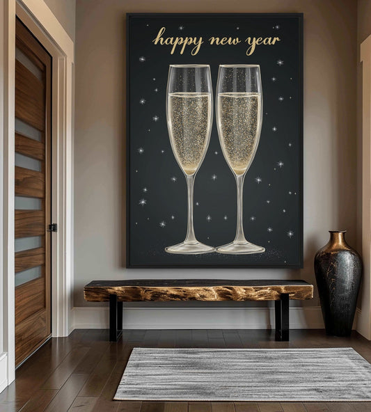Happy New Year Art Digital Print - PaintFu