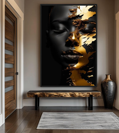 African Woman In Gold Art Digital Print