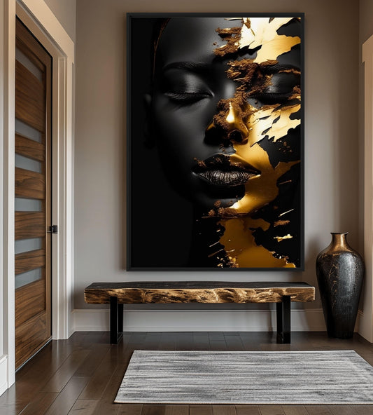 African Woman In Gold Art Digital Print