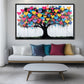 Heart Tree Graffiti Art Framed Canvas