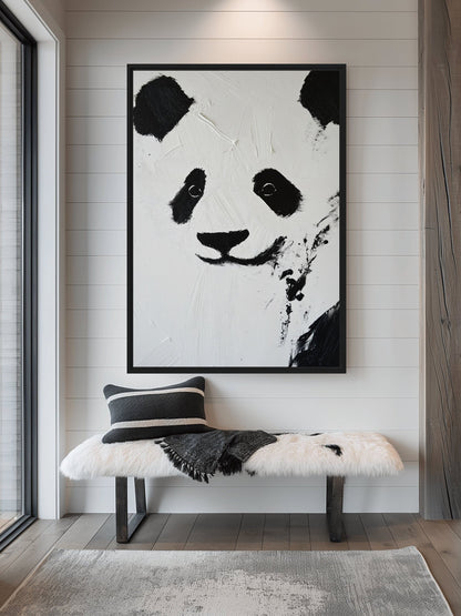 Panda Abstract Art Canvas Print Detail | PaintFu