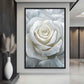 White Rose Floral Art Framed canvas - PaintFu