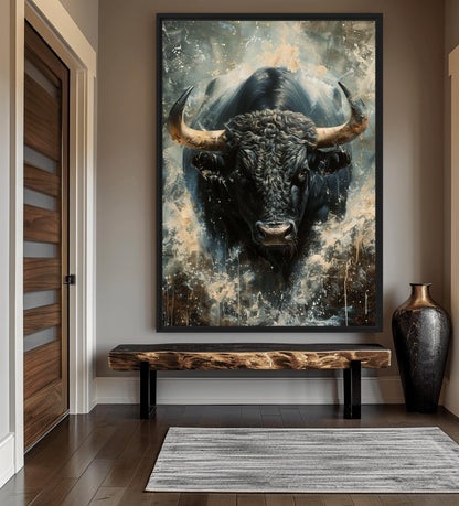 Raging Bull Modern Art Framed Canvas