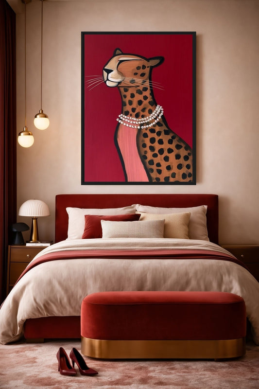 Cheetah Glam Art Framed canvas - PaintFu
