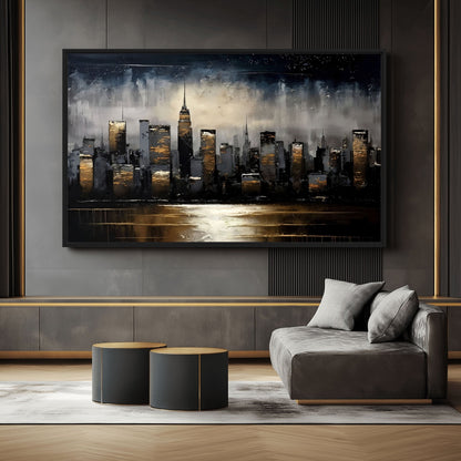 New York Cityscape Framed Canvas