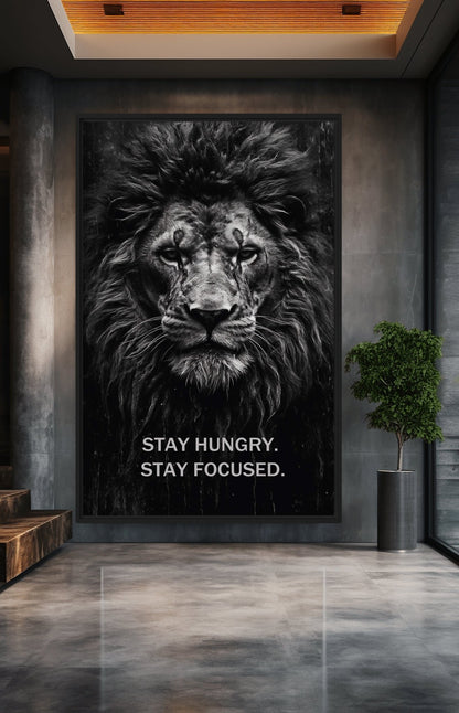 Lion Motivational Art Framed Canvas