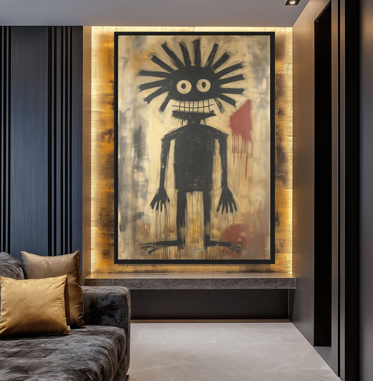 Basquiat Style Art Framed Canvas