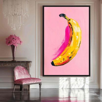 Funky Banana Food Art Framed Canvas - PaintFu