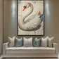 White Swan Modern Art Framed Canvas