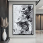 Grey White Black Modern Art Framed Canvas