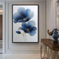 Blue Floral Art Framed canvas - PaintFu