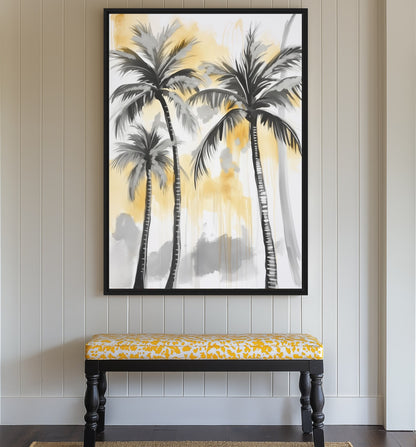Palm Trees Tropical Art Framed Canvas - PaintFu