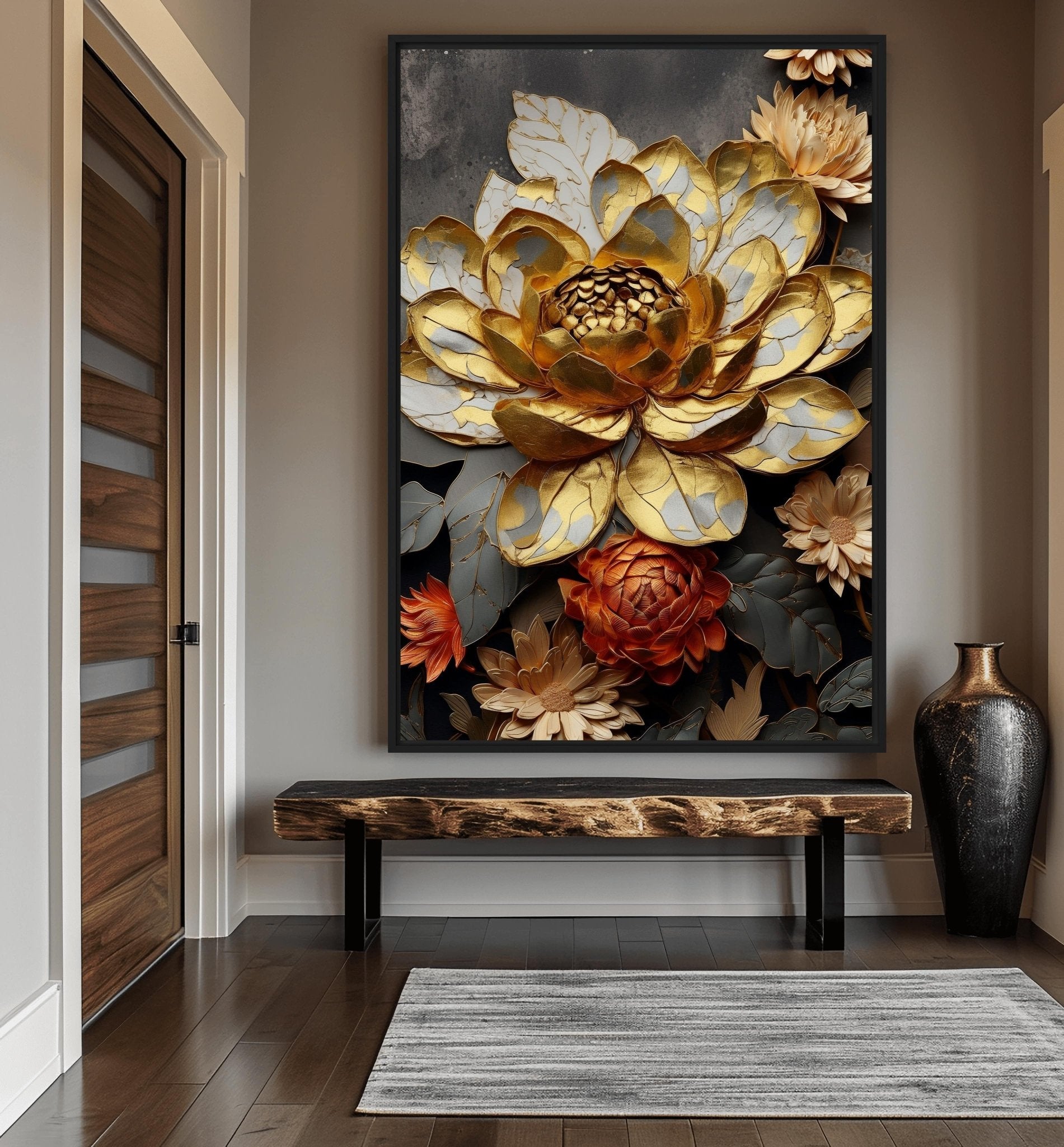 Bronze Flower Floral Art Digital Print