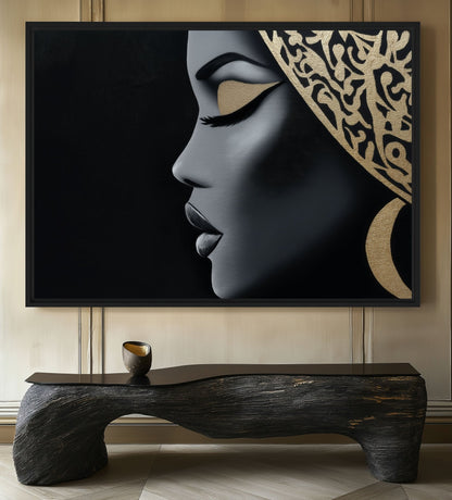 African Queen Luxury Art Canvas Print Detail | PaintFu