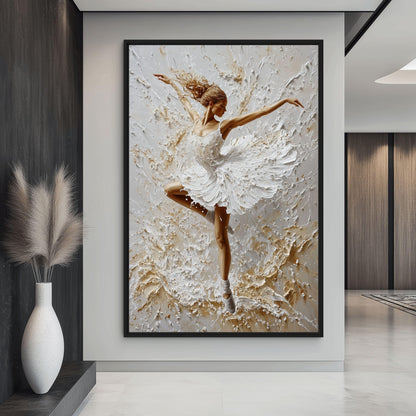 Dancing Ballerina Modern Art Framed Canvas