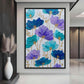 Teal Purple Floral Art Digital Print