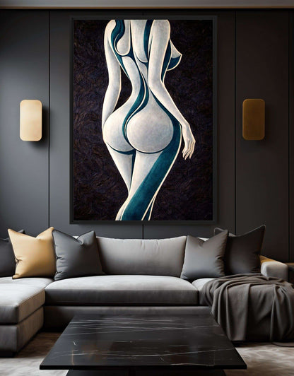Female Body Abstract Sensual Art Framed Canvas