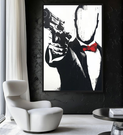 Faceless Spy Pop Art Framed Canvas - PaintFu