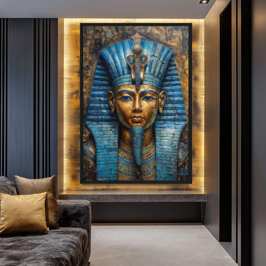 Tutankhamun Pharaoh Egypt Art Framed Canvas