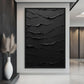 Black Minimalist Textured Art Digital Print