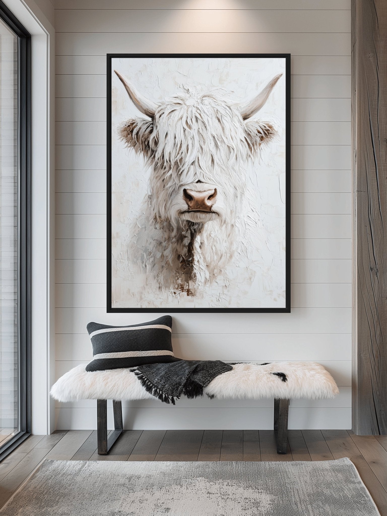 Highland Cow Modern Art Framed Canvas