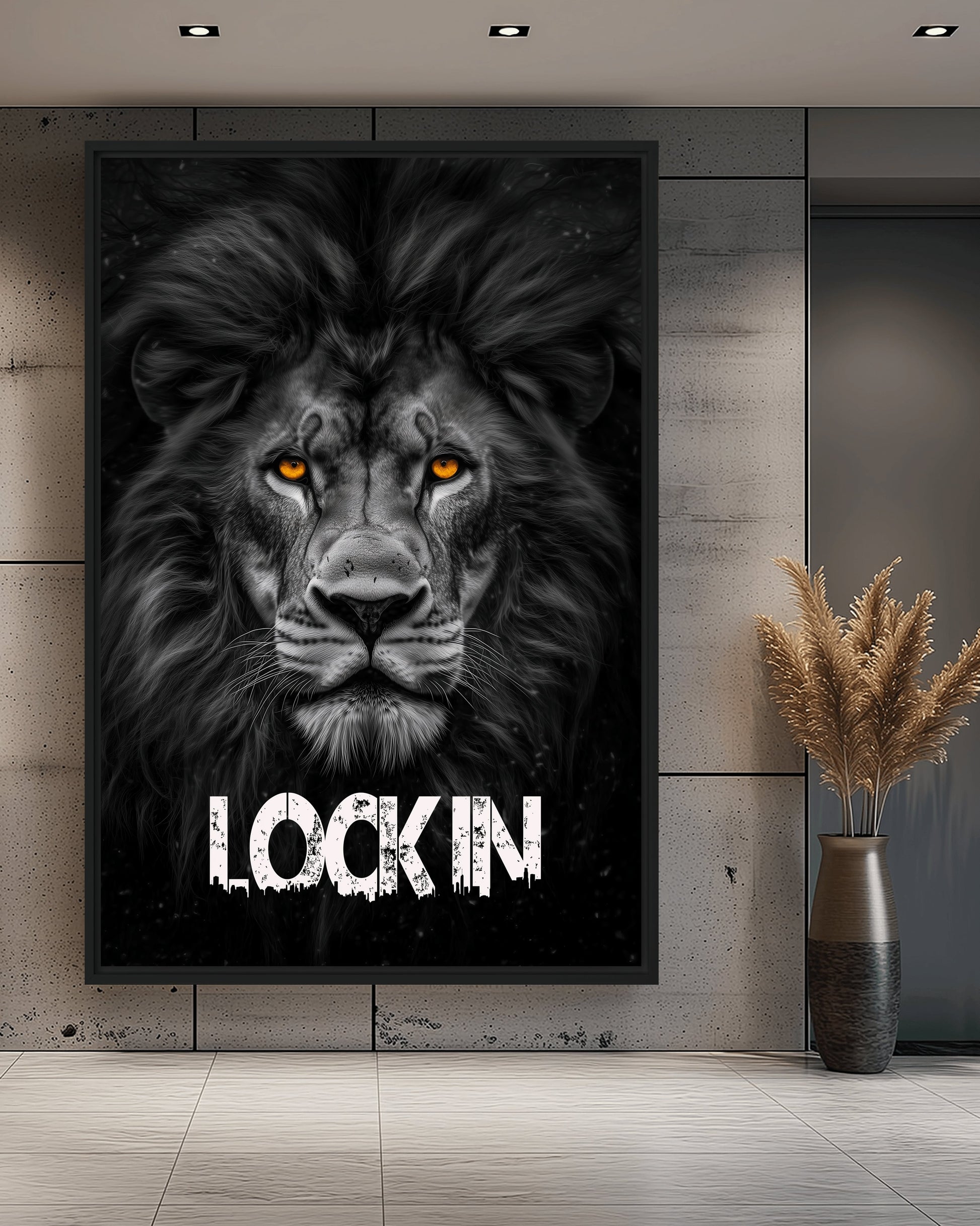 Lion Motivational Art Framed Canvas - PaintFu