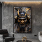 Samurai Mask Japanese Art Framed Canvas
