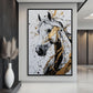 White Horse Abstract Art Digital Print