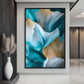 Teal Abstract Floral Art Framed Canvas