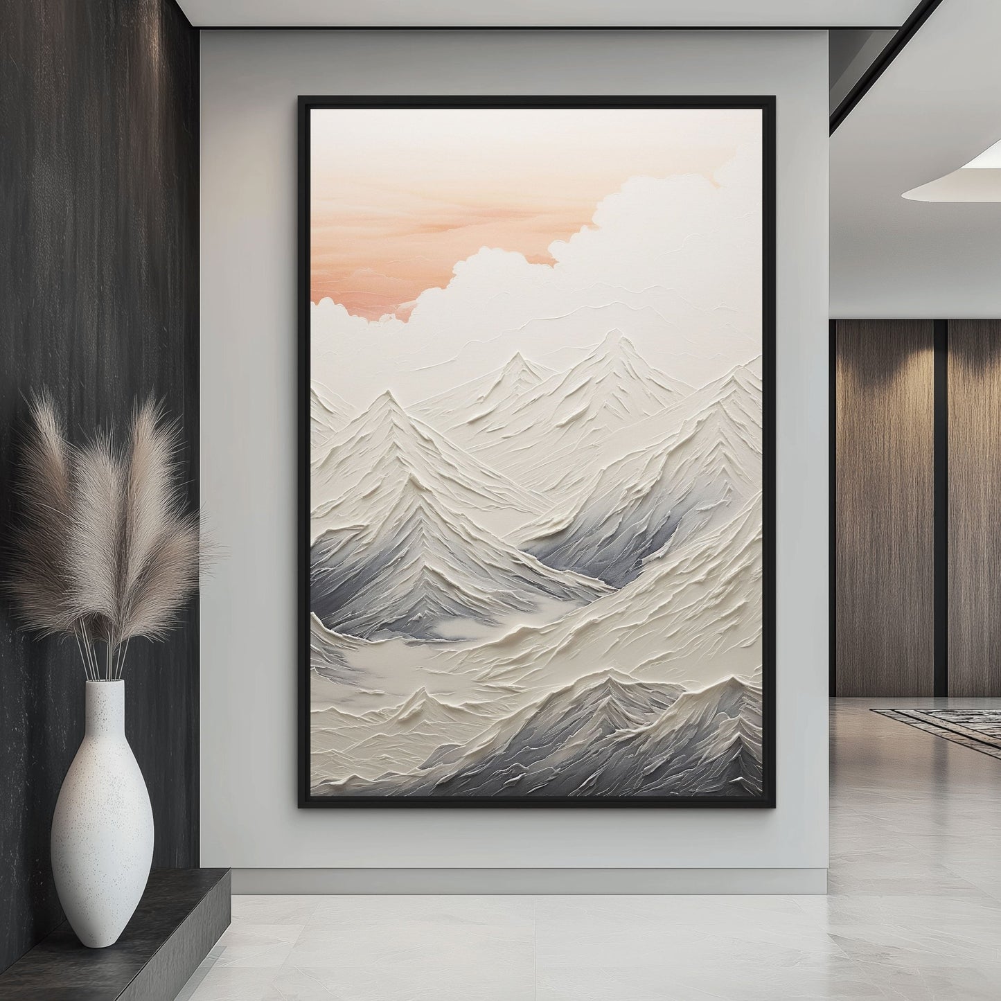 Magical Mountains Modern Art Framed Canvas