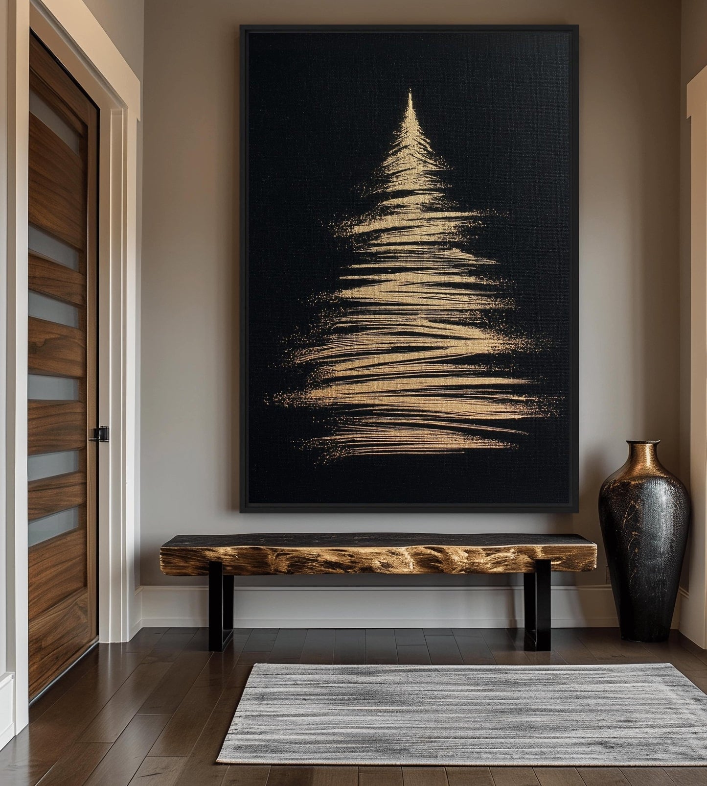 Christmas Tree Luxury Art Framed Canvas