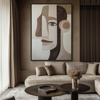 Male Portrait Cubist Art Canvas Print Detail | PaintFu