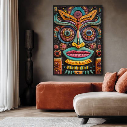 Mexican Tribal Art Canvas Print Detail | PaintFu