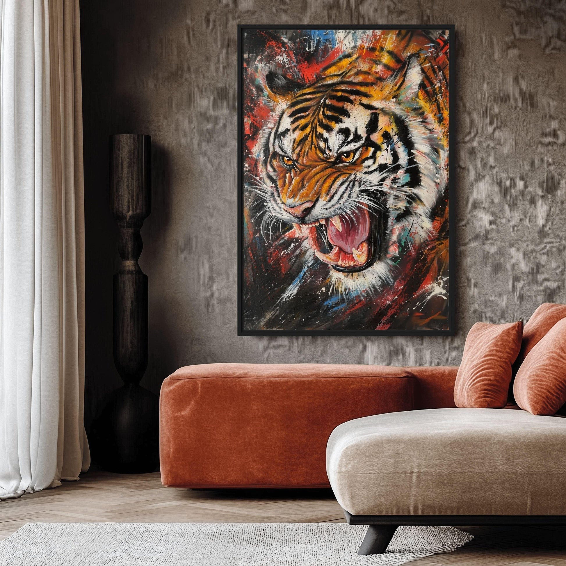 Roaring Tiger Modern Art Digital Print