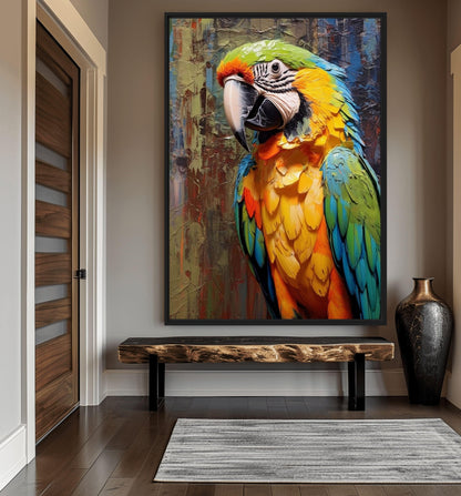 Colorful Macaw Parrot Framed Canvas