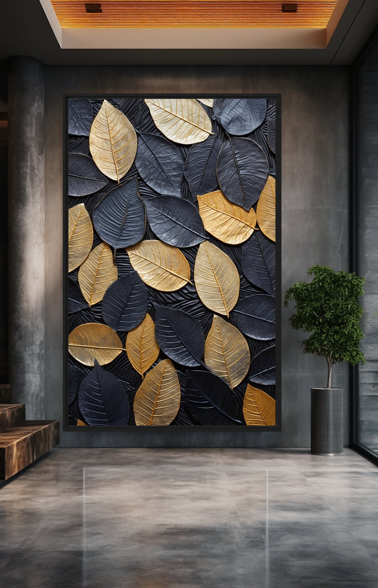 Leaves Luxury Art Framed Canvas