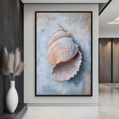 Seashell Nautical Art Framed Canvas