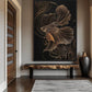Gold Fish Line Art Framed Canvas