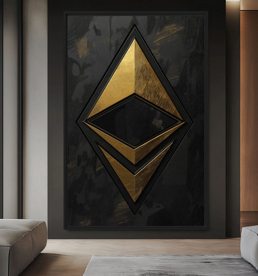 Ethereum Crypto Art Framed Canvas - PaintFu