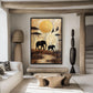 African Landscape Art Framed Canvas