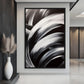 Black & White Brushstroke Art Digital Print