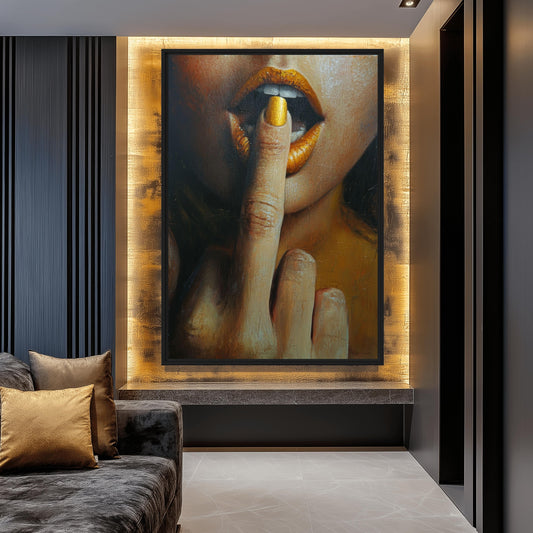 Middle Finger Framed Canvas - PaintFu