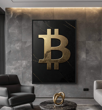 Bitcoin Luxury Art Canvas Print Detail | PaintFu