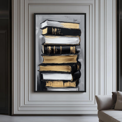 Stack of Books Modern Art Digital Print