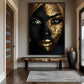 African Woman In Gold Glitter Art Digital Print