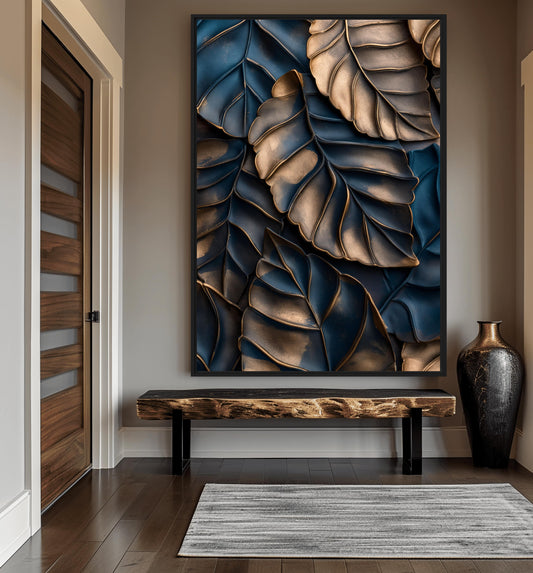 Autumn Leaves Floral Art Framed Canvas - PaintFu