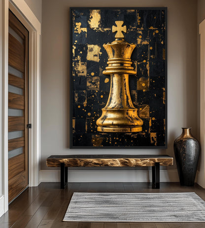 King Chess Piece Luxury Art Framed Canvas